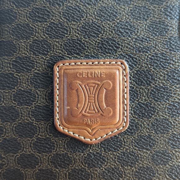 🍋✨ Celine Paris Brown Macadam Coated Canvas and Leather Handbag - Picture 5 of 13